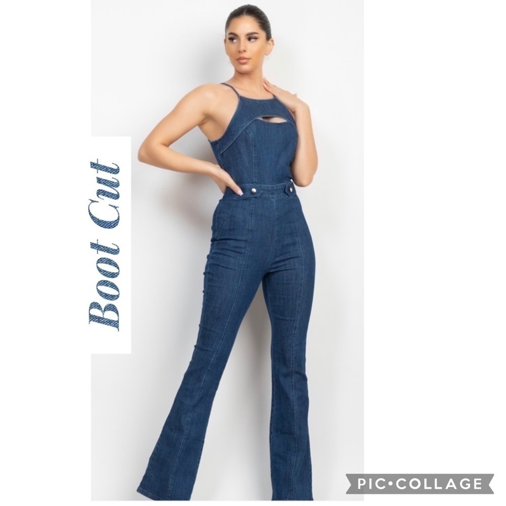 So Cute!! Dark Denim Jumpsuit - Picture 3 of 4